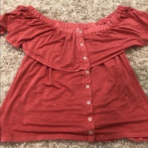 Pink off the shoulder top